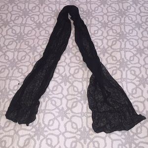 Vintage Glentex Black Embroidered Scarf